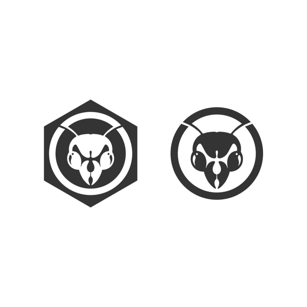 Honey and bee icon logo vector animal design and illustration