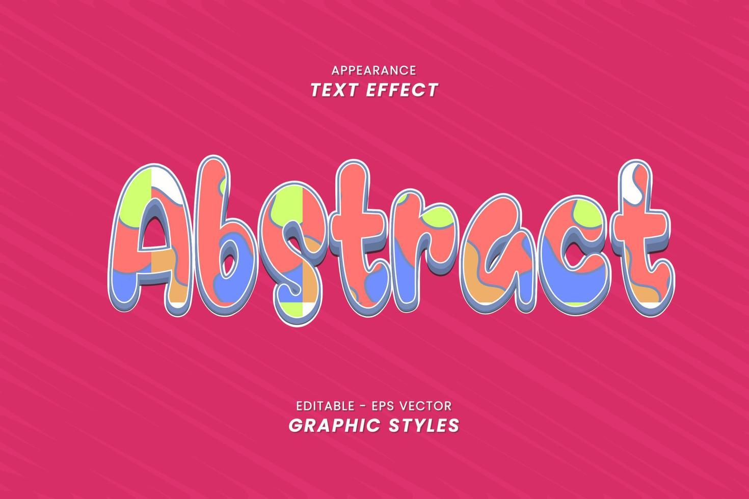 Abstract Text Effect with Colorful 3D Letters. vector