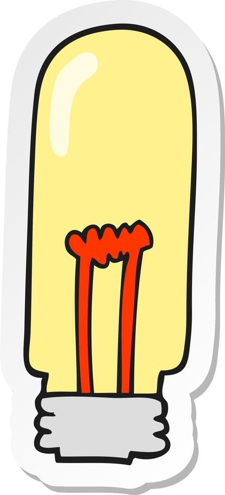 sticker of a cartoon light bulb vector