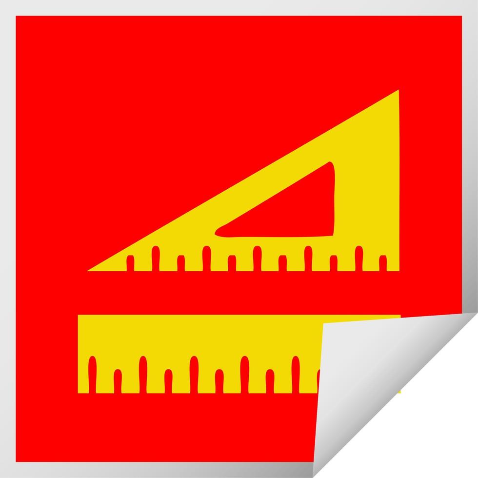 square peeling sticker cartoon maths set vector