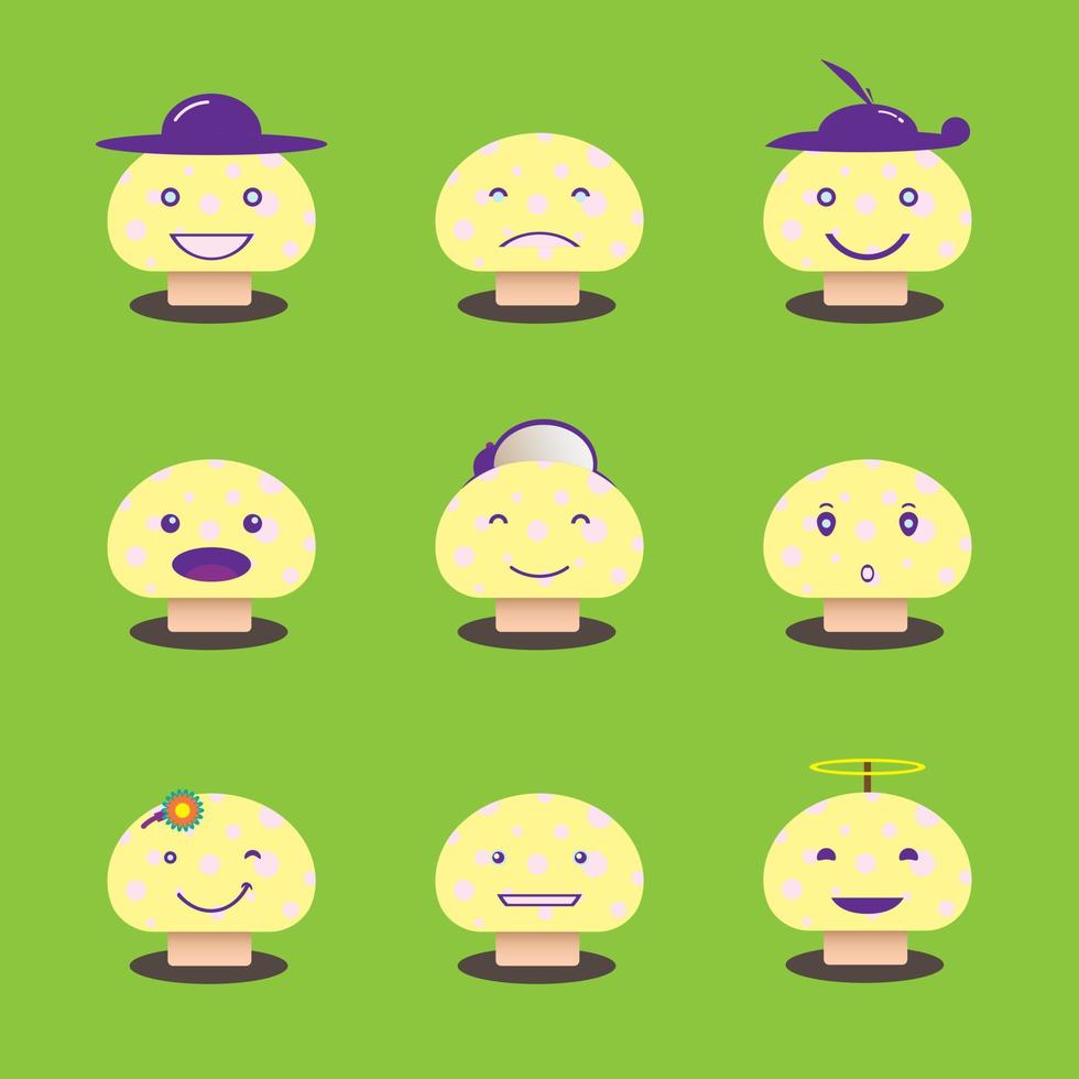 emotion mushroom pack vector