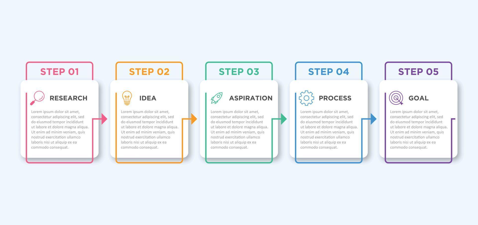 Presentation business infographic template with 5 options vector