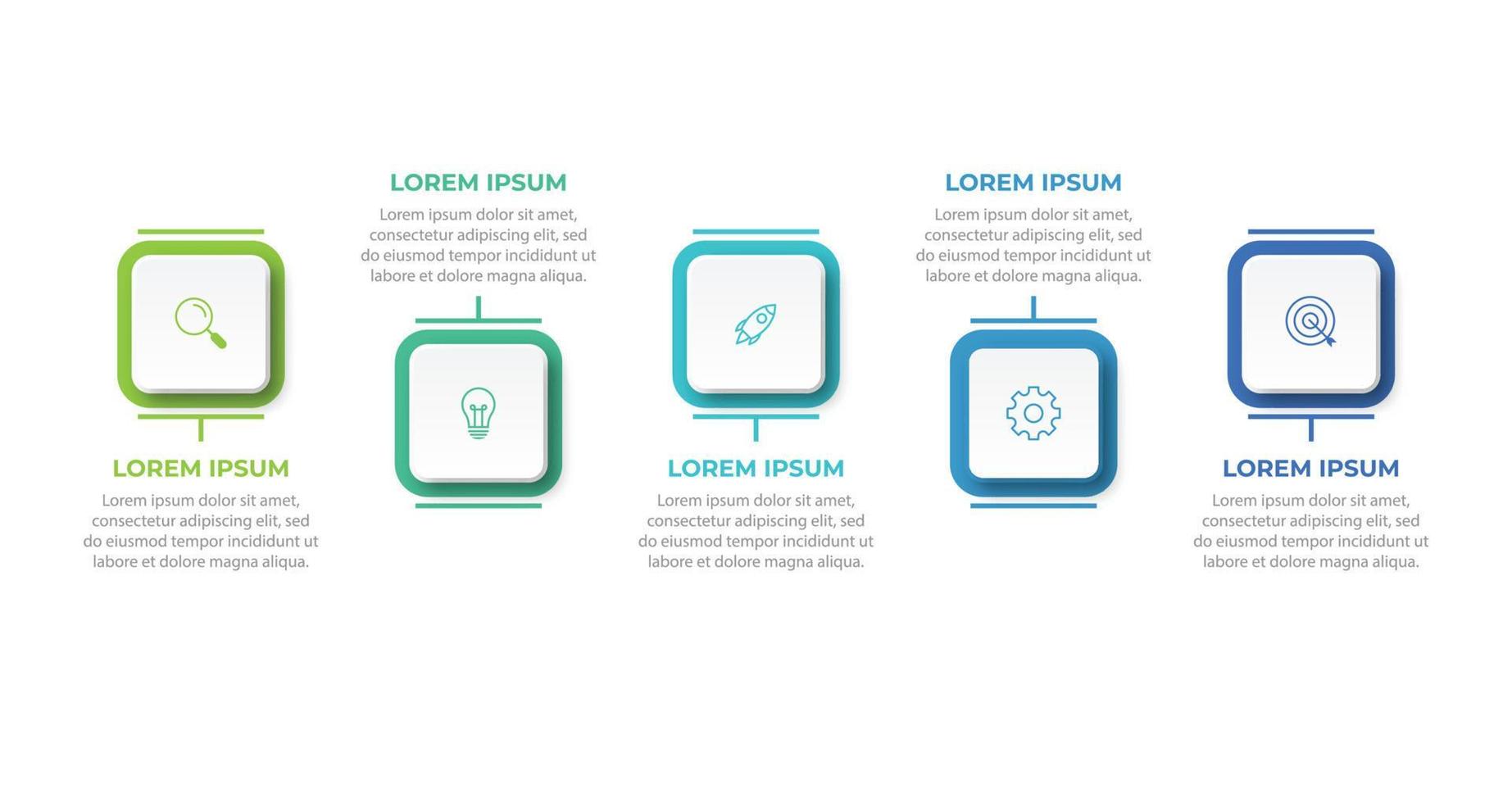 Presentación plantilla de infografía empresarial con 5 opciones. vector