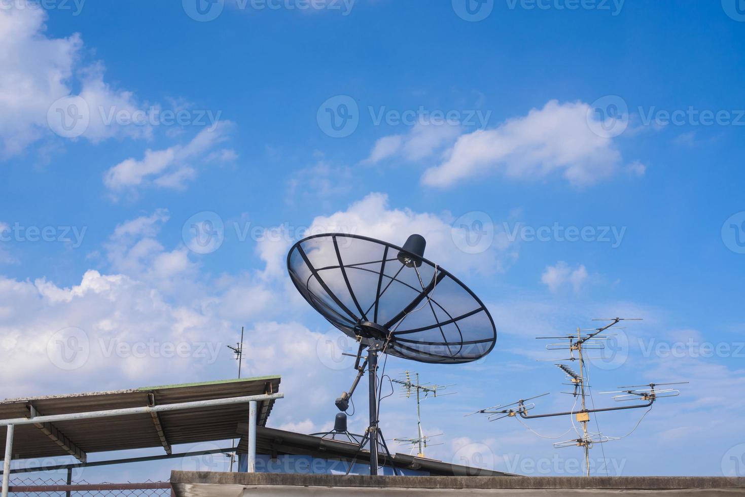 satellite dish and could blue sky,nature photo