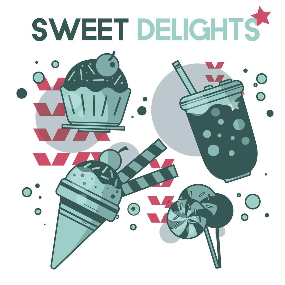 Everyday Objects Sweet Delight vector