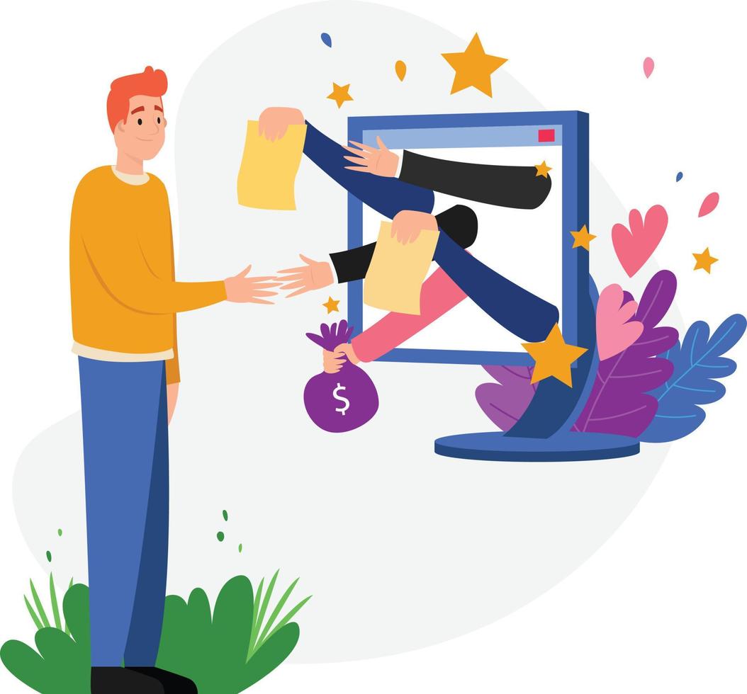 Man on agreement vector