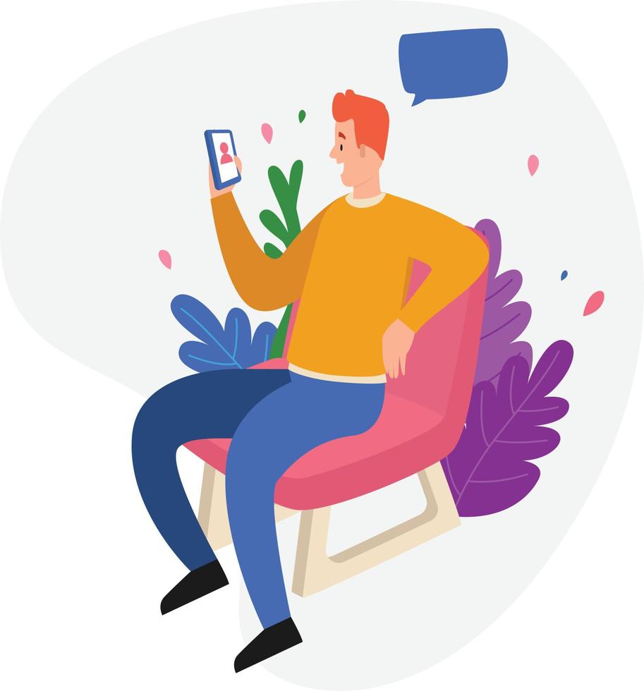 Man with smartphone vector