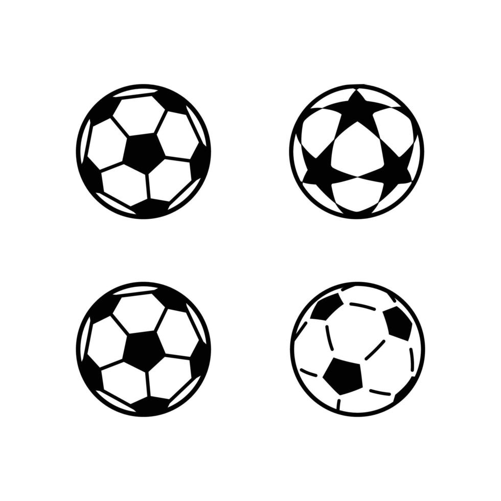 plantilla de diseño de vector de icono de balón de fútbol en fondo blanco