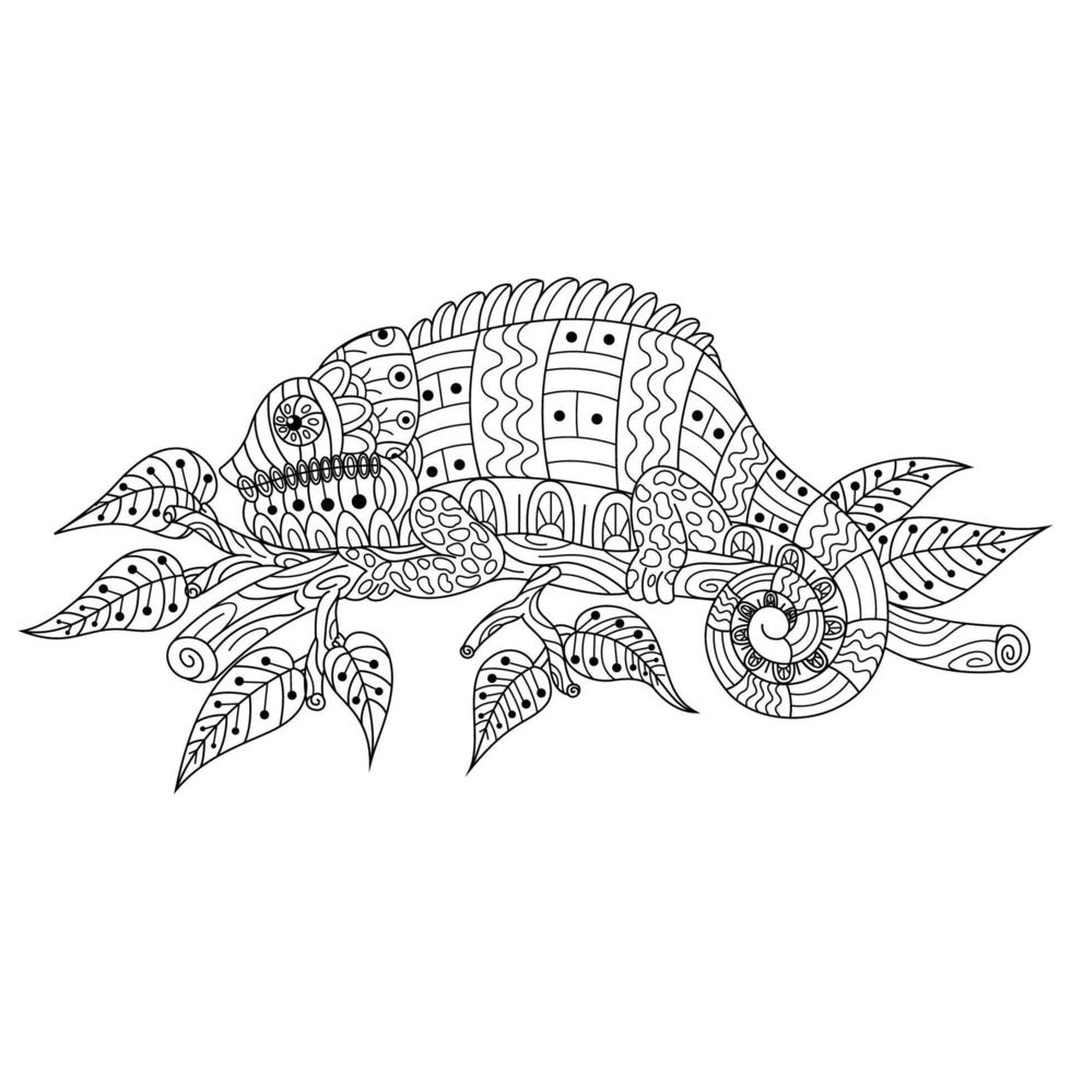 Iguana line art vector