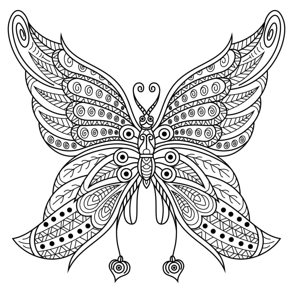 arte de línea de mariposa vector