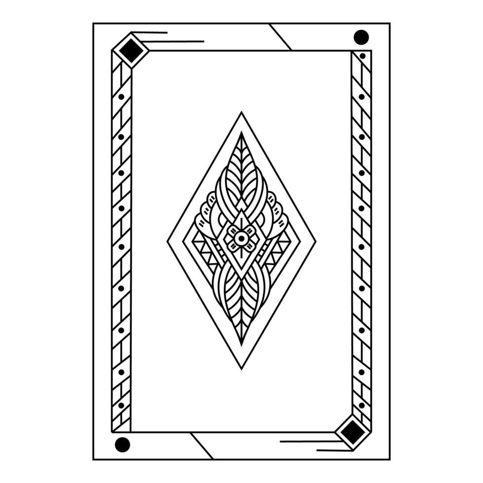 Poker card line art vector