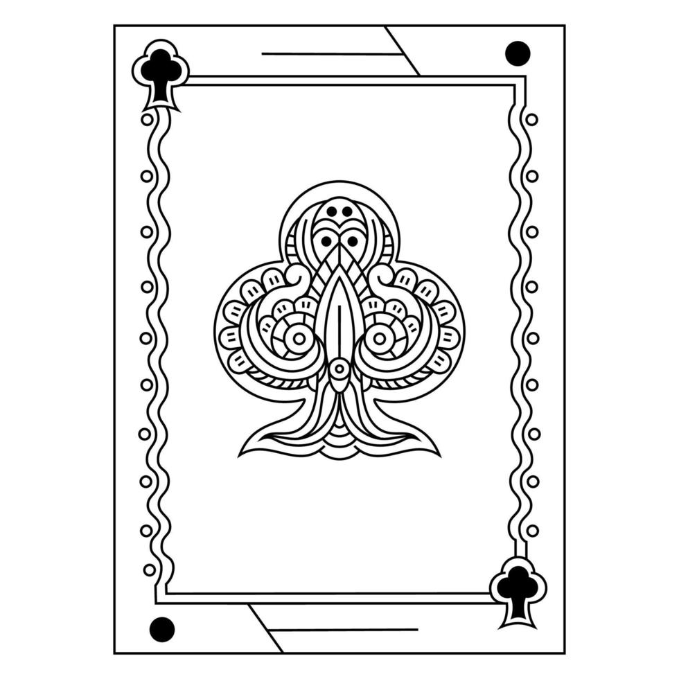 arte de línea de cartas de póquer vector