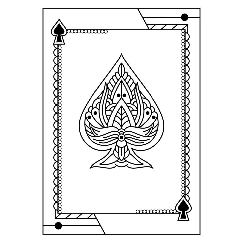 arte de línea de cartas de póquer vector