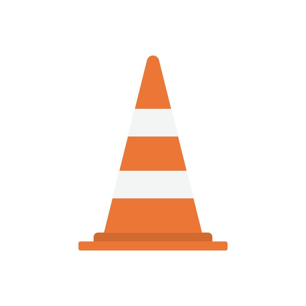 Traffic Cone Flat Illustration. Clean Icon Design Element on Isolated White Background vector