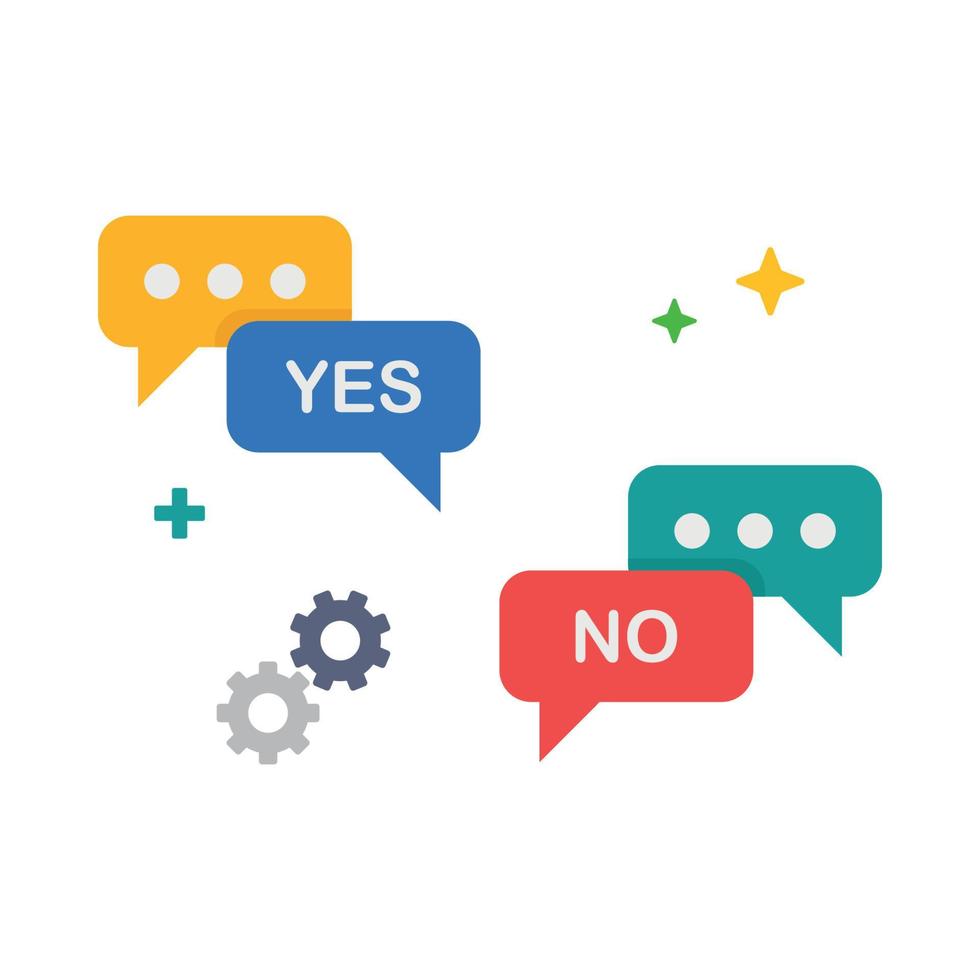 Yes or No speech bubbles illustration. vector