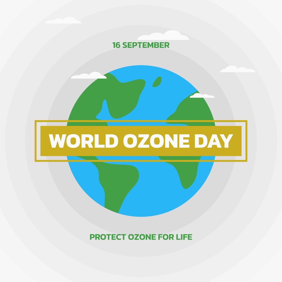 Ozone layer protection day social media poster design template. vector