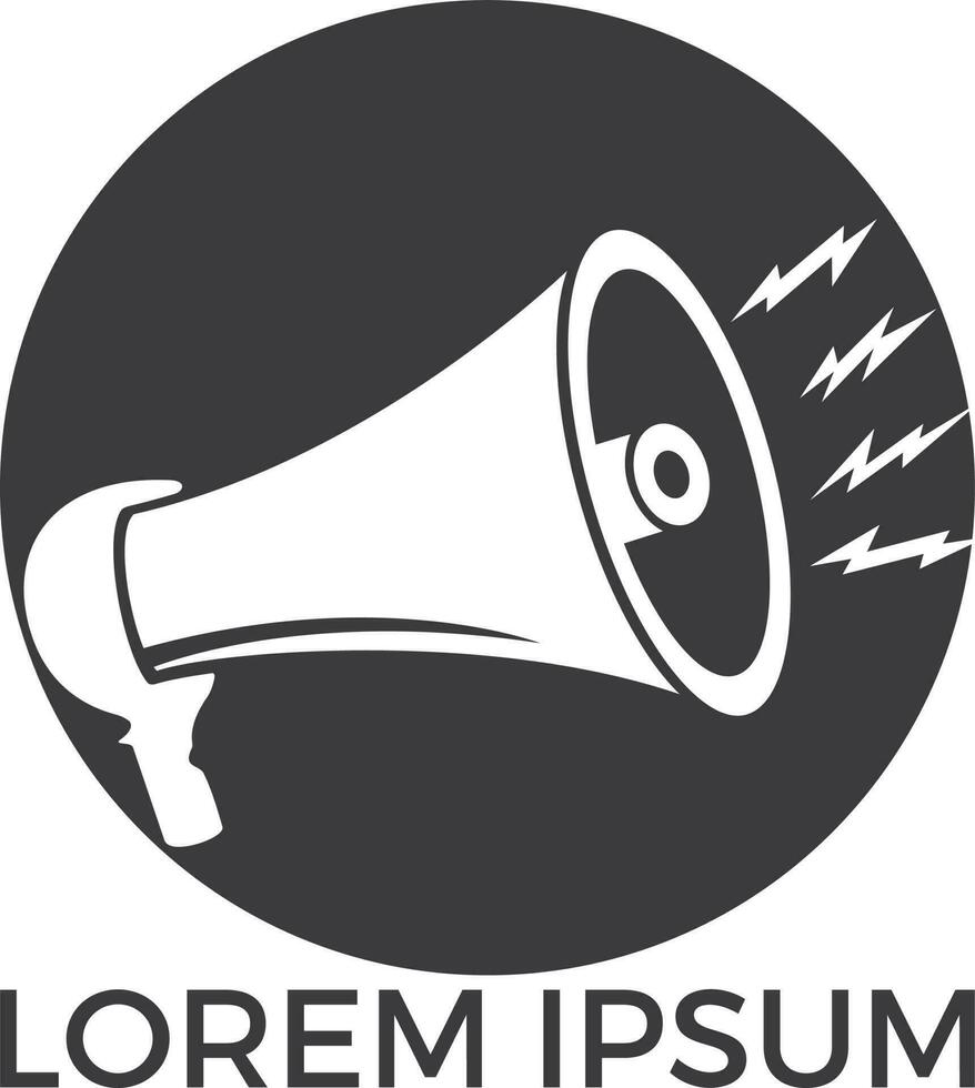 Megaphone logo design. Loud media logotype icon. Speak up logo icon design. vector