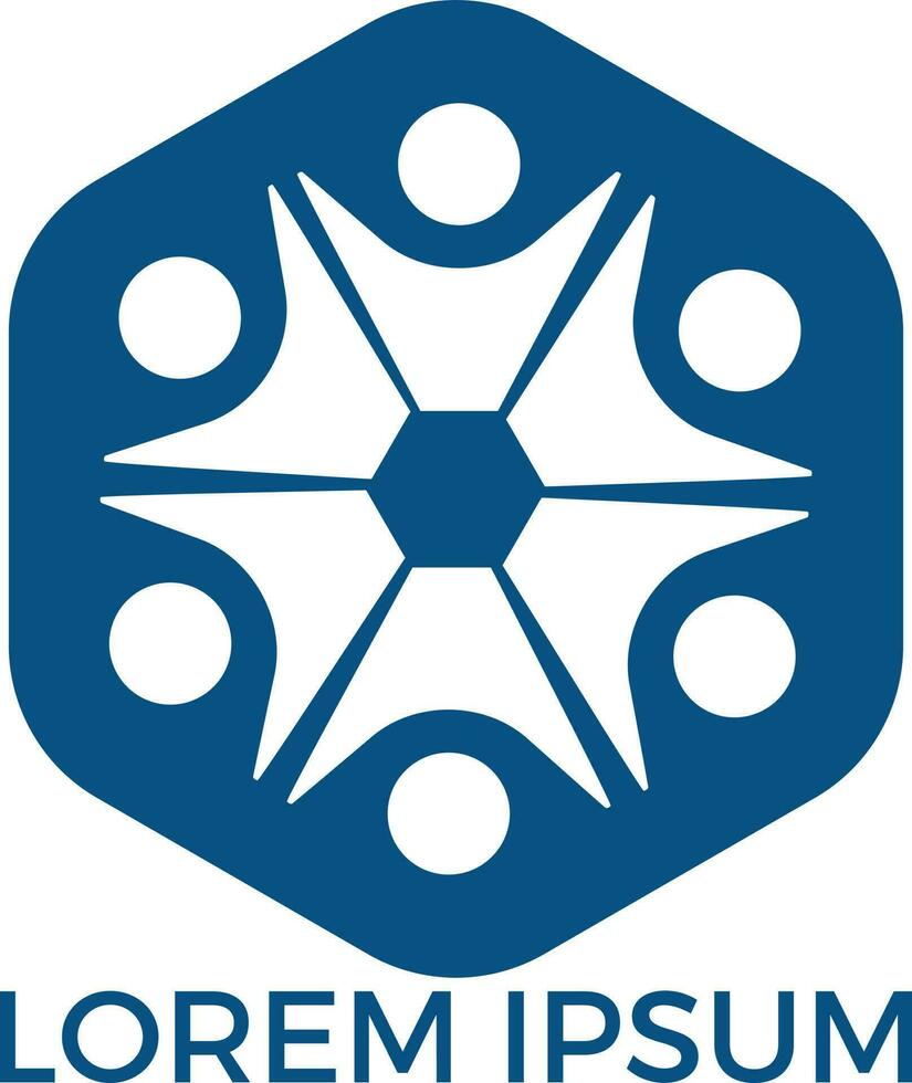 logotipo abstracto de la comunidad. logotipo de gente feliz. símbolo de trabajo en equipo. logotipo sociales. icono de personas de asociación. vector