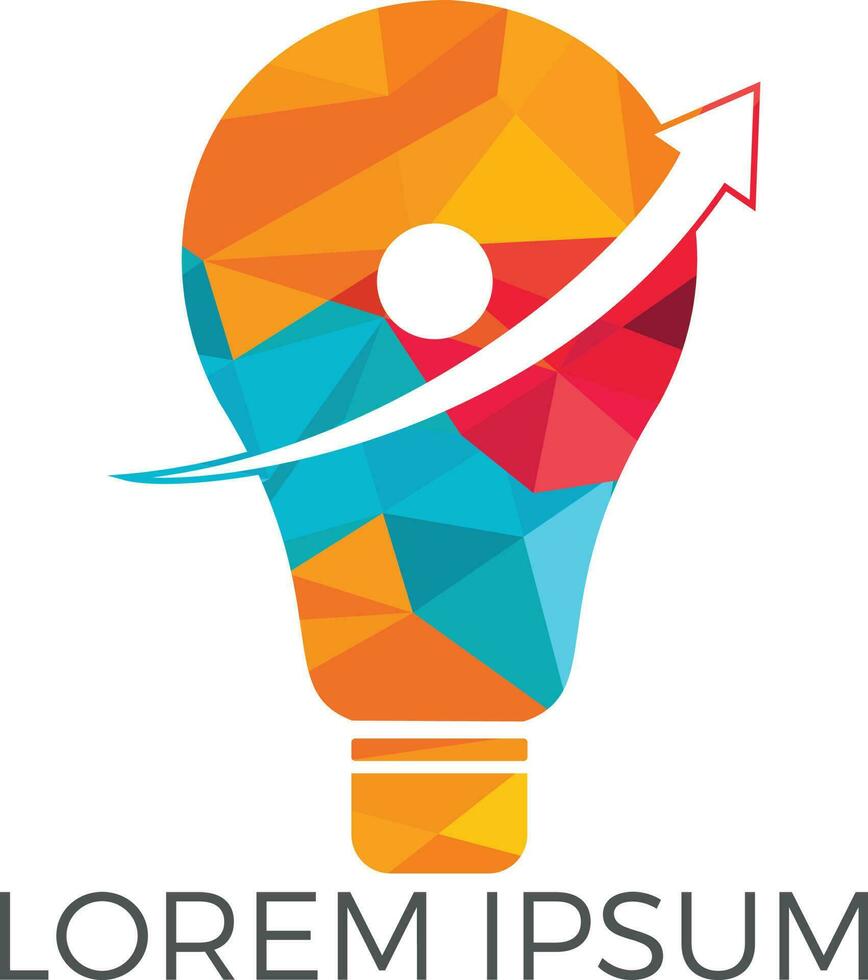 Start up logo design. Light bulb with arrow logo design. Concept for start ups creative business innovation ideas and other. vector
