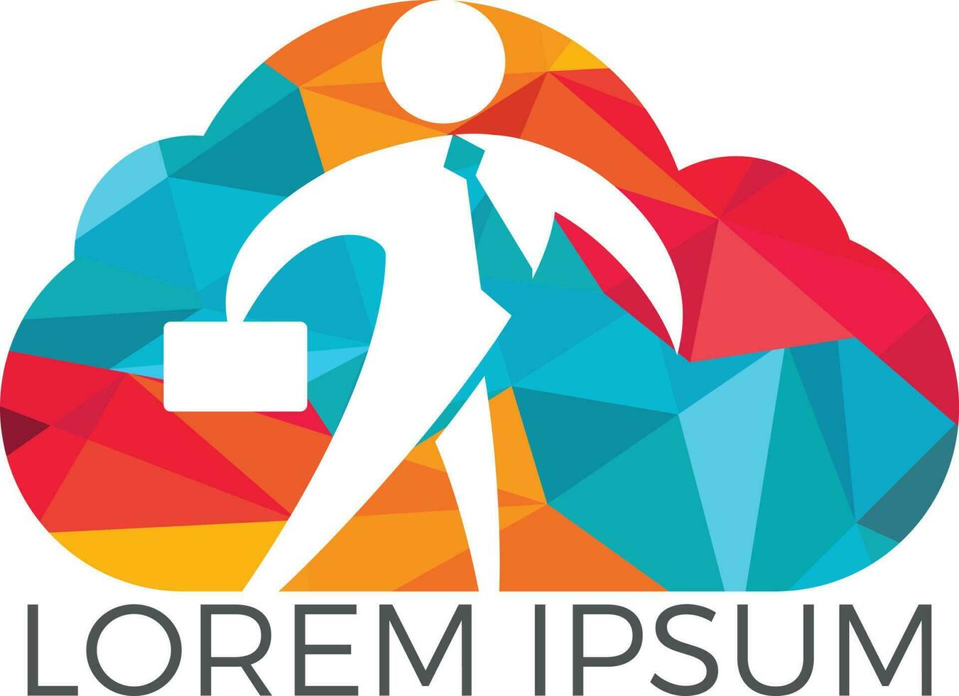 Businessman and cloud logo design. vector