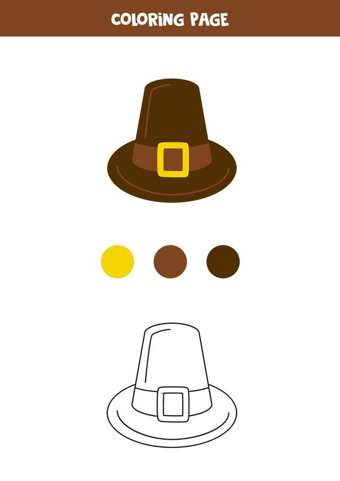 Color cartoon hat. Worksheet for kids. vector