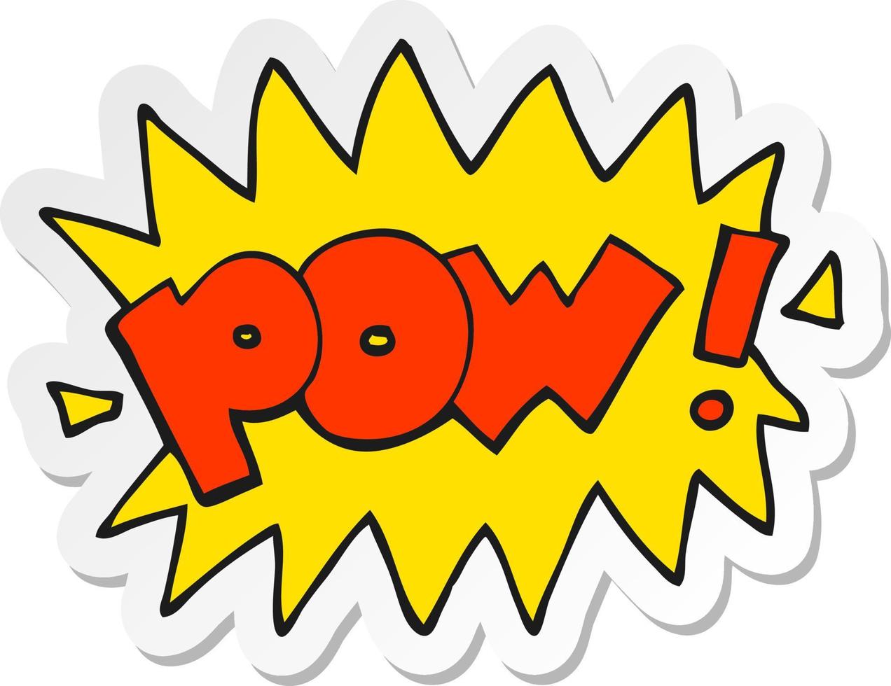 sticker of a cartoon pow symbol vector