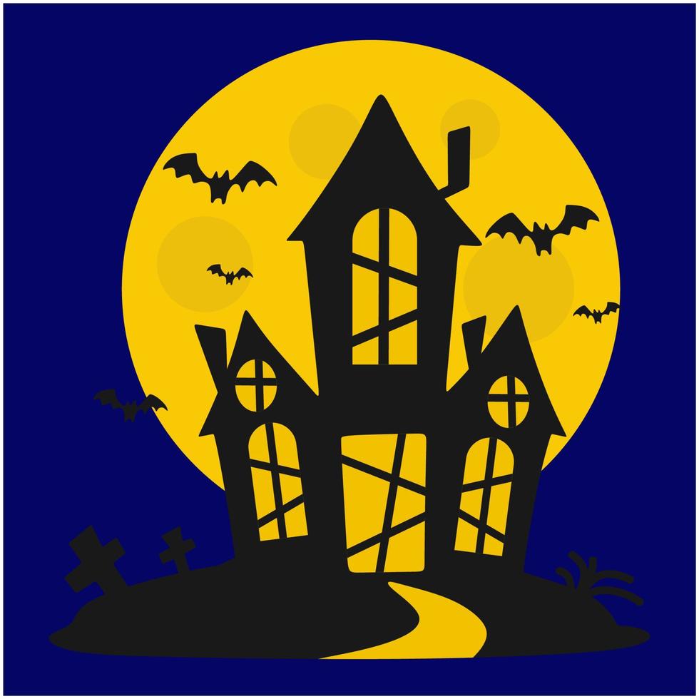 halloween house simple vector