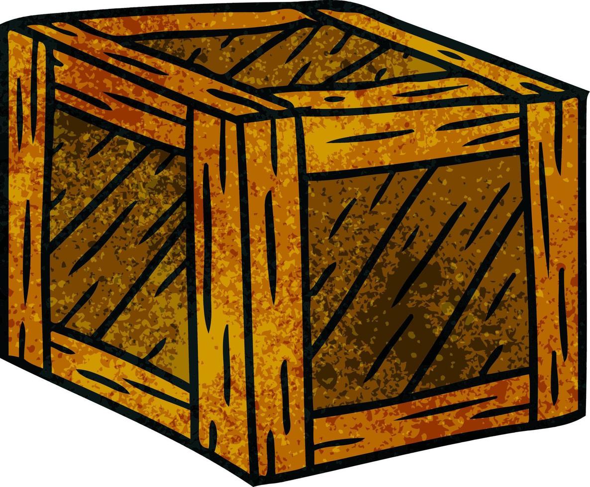 textured cartoon doodle of a wooden crate vector