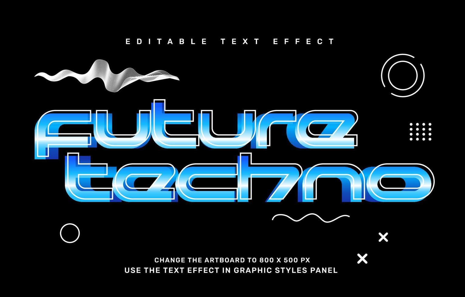 Future technology editable text effect template vector