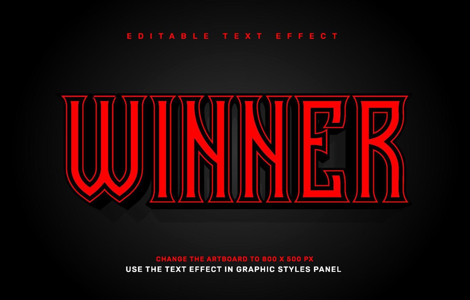 Winner editable text effect template vector