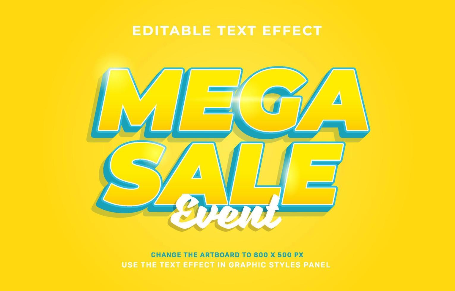 efecto de texto de mega venta vector