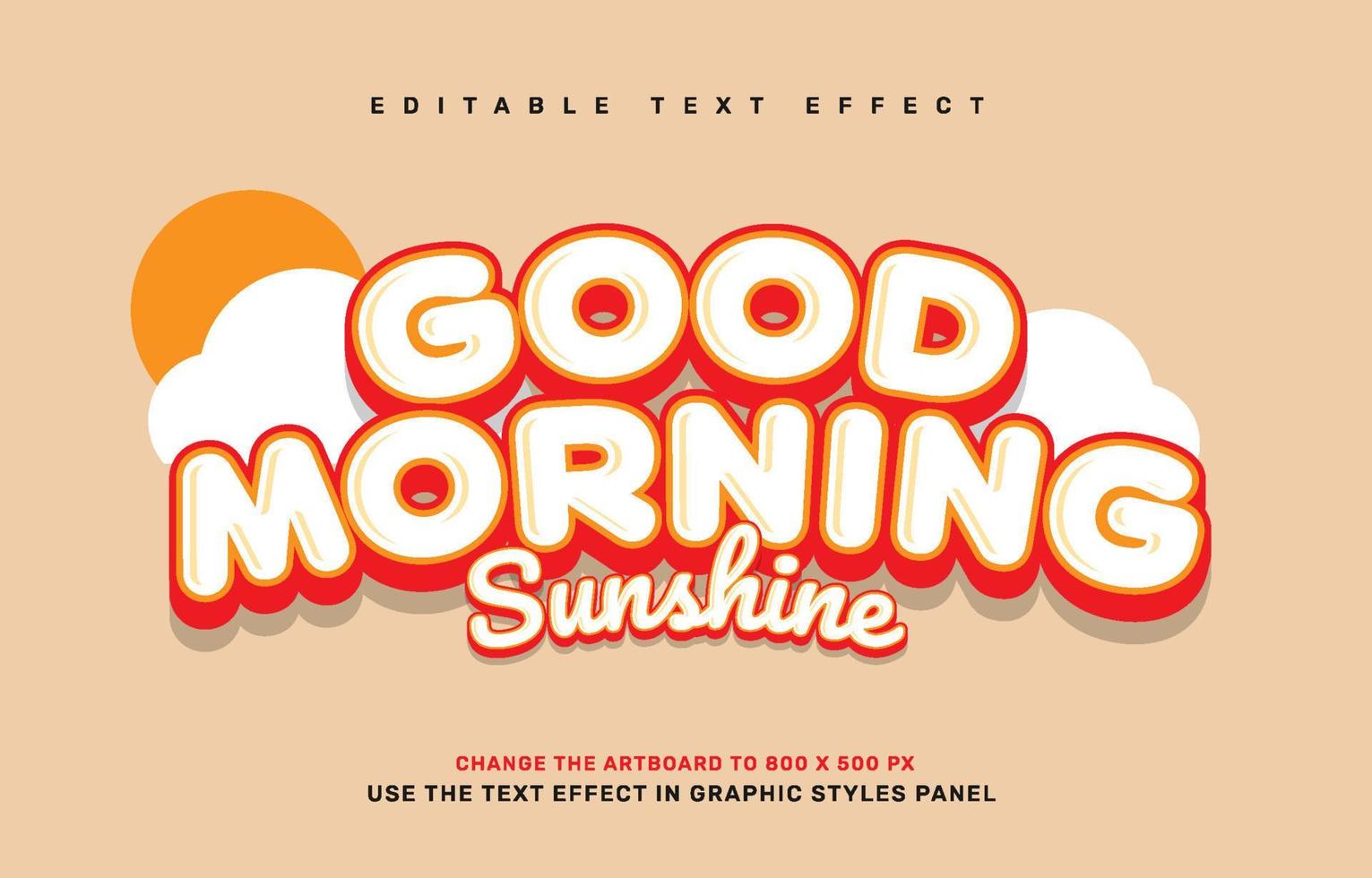 Good morning editable text effect template vector