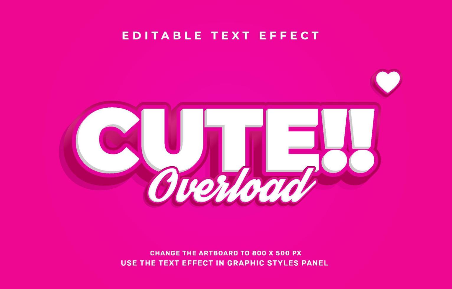 Cute text effect vector