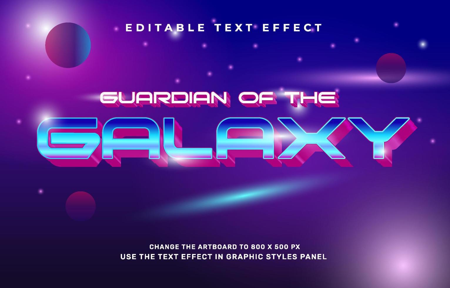 efecto de texto de galaxia vector