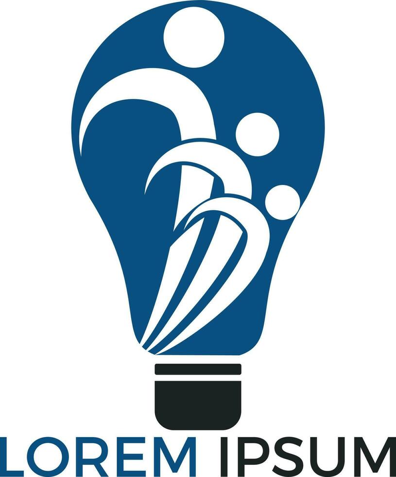 People in light bulb vector design. Corporate business and industrial creative logotype symbol. Brainstorming and teamwork concept.