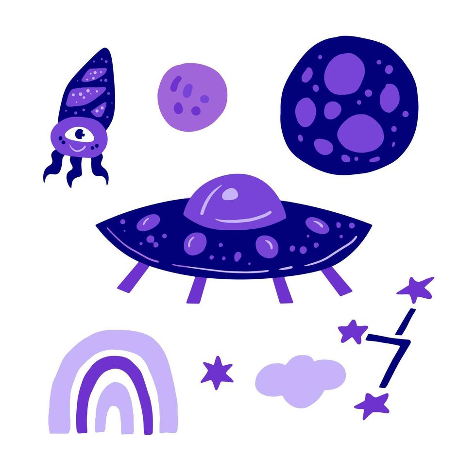 Ufo Alien vector set