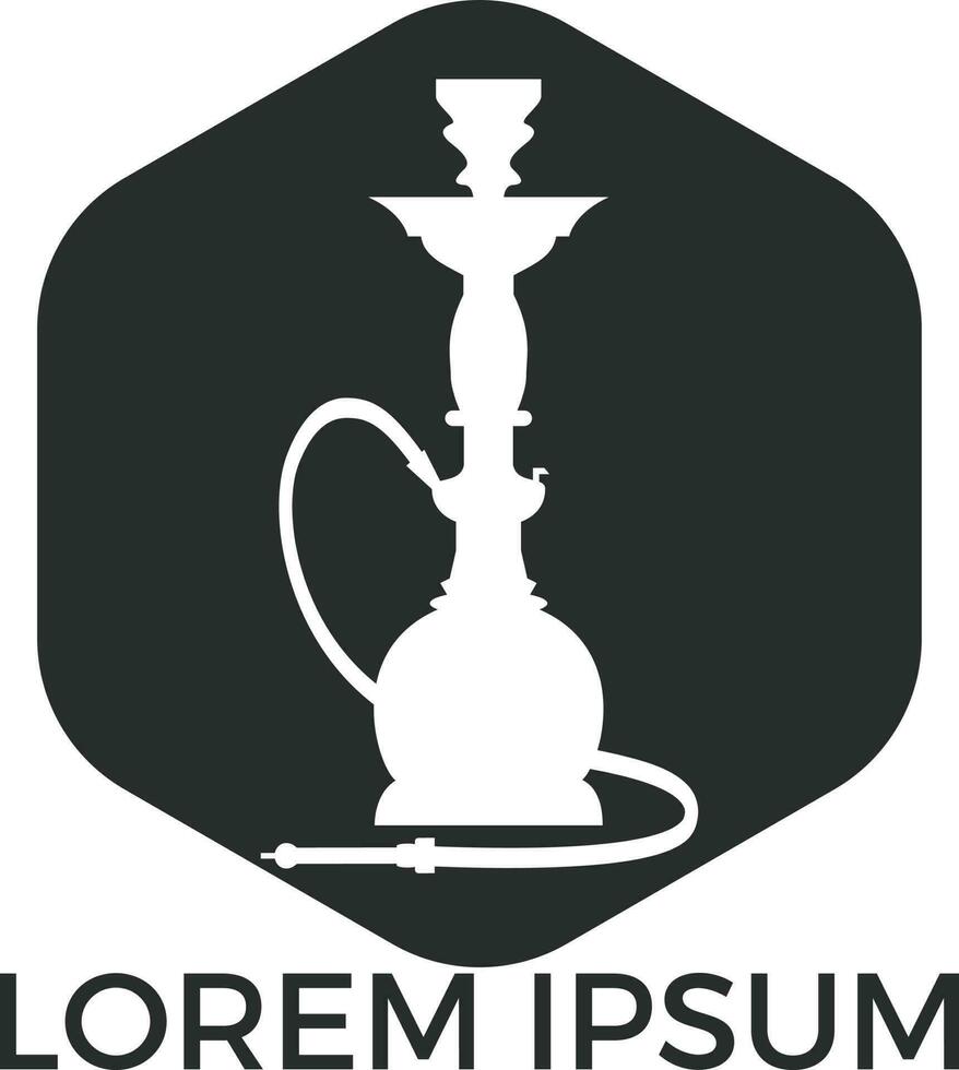 Hookah logo design. Vintage sheesha logo. Lounge cafe emblem. Arabian bar or house, shop vector design template.