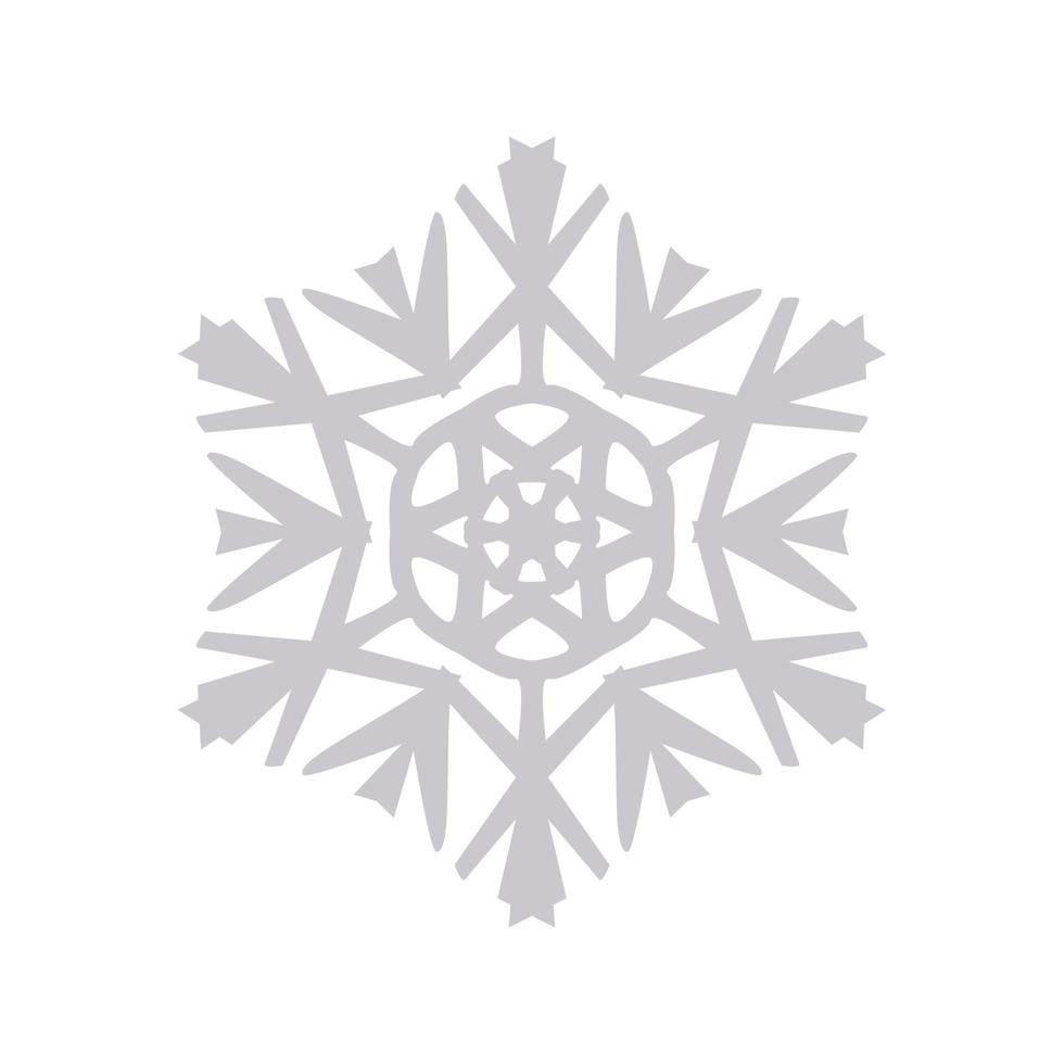 Snowflake vector graphics on a white background cut out of paper , 6 rays.