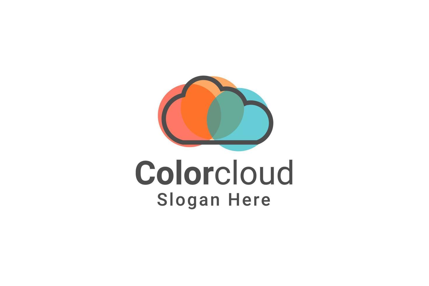 Abstract Cloud Logo Design. Storage Creative Symbol. Universal Vector Icon.