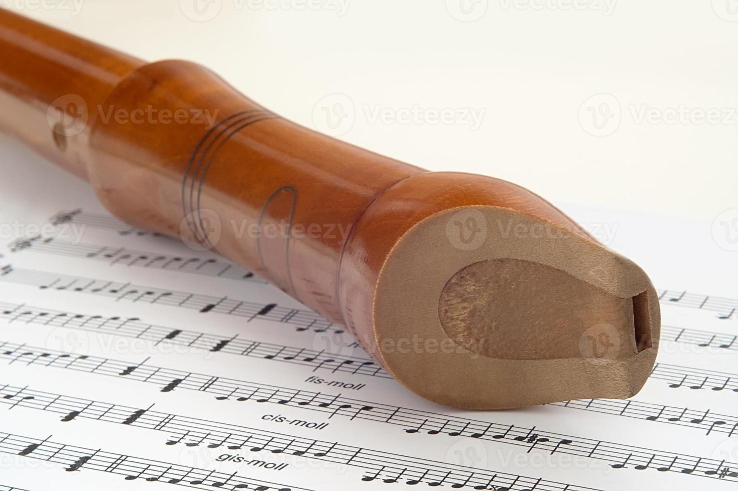 Wooden flute and tone photo