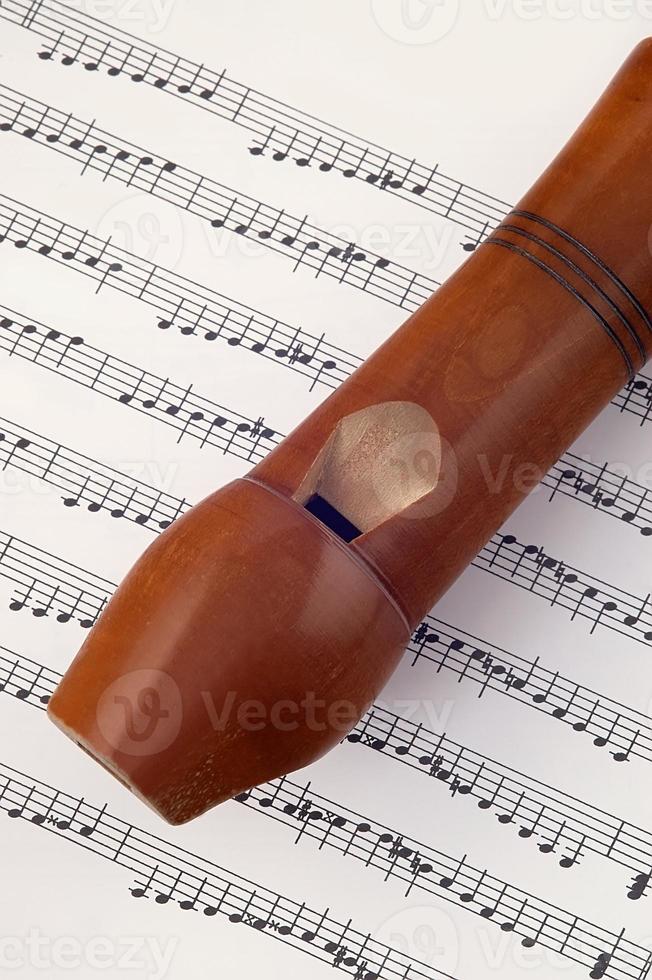Wooden flute and tone photo
