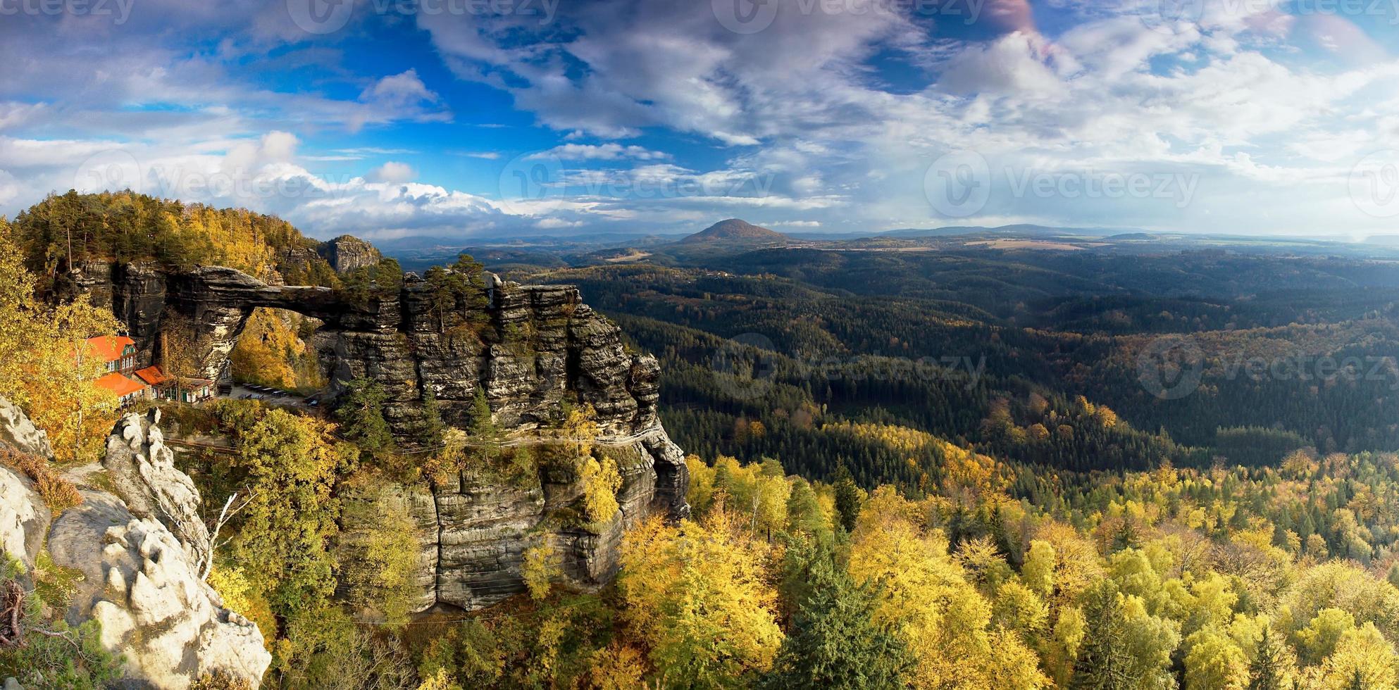 Sandstone rock panorama photo