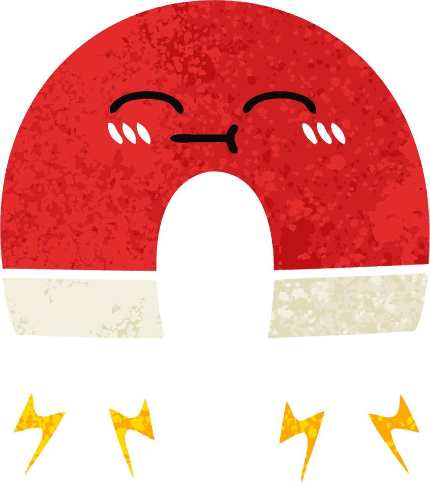 retro illustration style cartoon magnet vector