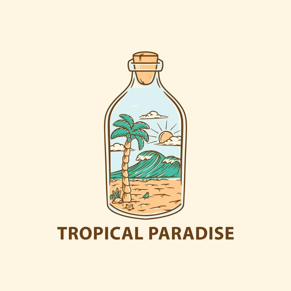 ilustración paraíso tropical. para impresión y otros usos vector