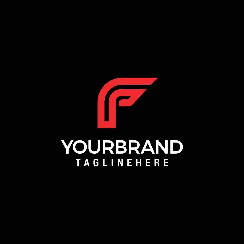 Letter FP or PF Logo Design Vector Template