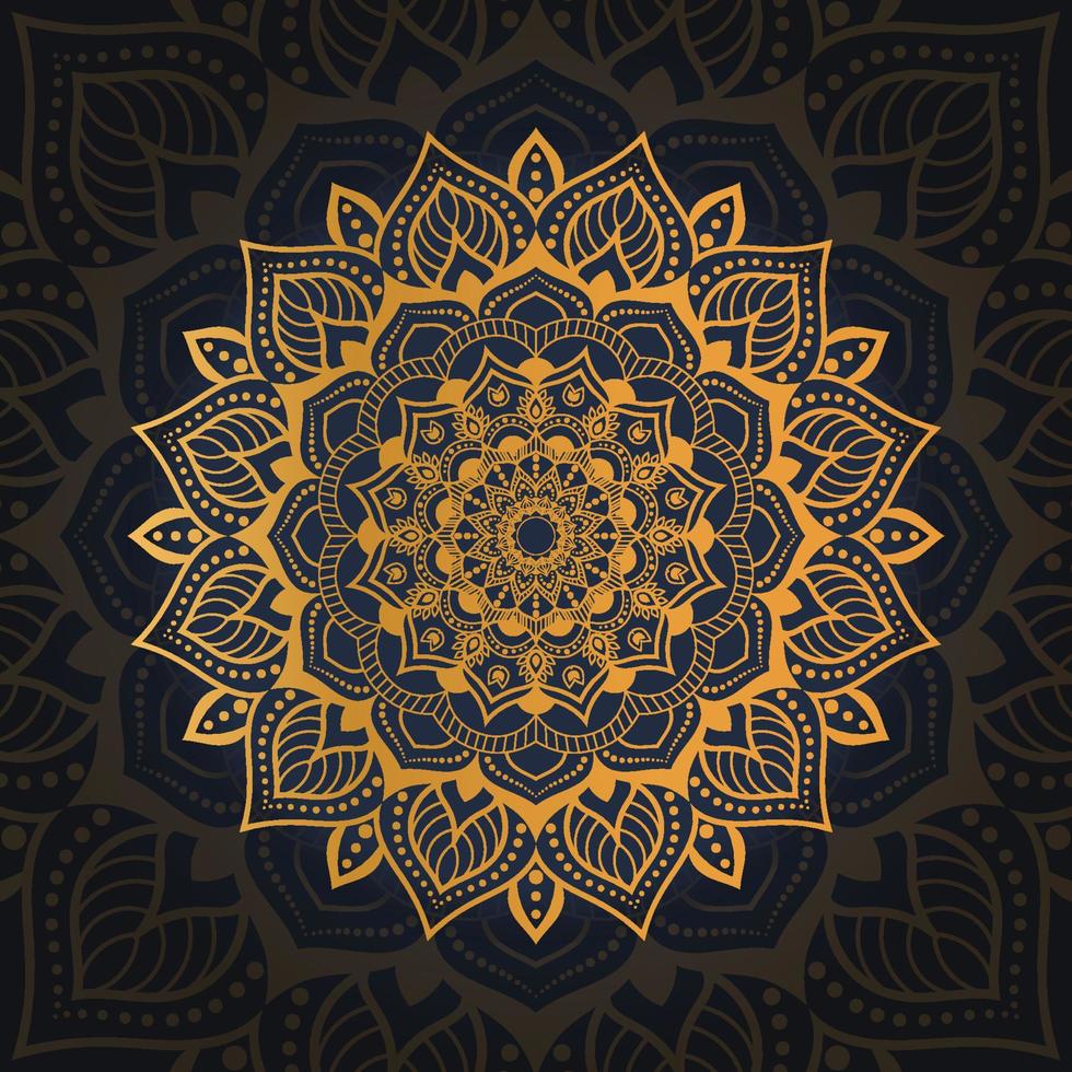 plantilla de diseño de fondo de mandala de lujo dorado abstracto vector