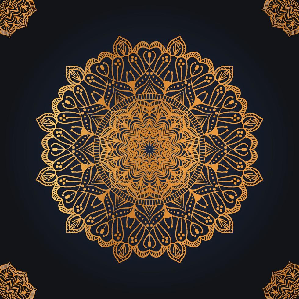 Luxury Decorative ornate round mandala. Vintage vector pattern. Invitation, wedding scrapbooking. Golden stickers mehndi and yoga design magic symbol