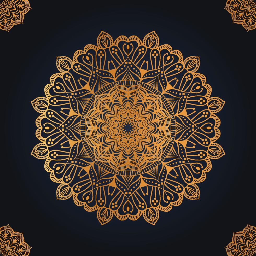 Luxury Decorative ornate round mandala. Vintage vector pattern. Invitation, wedding scrapbooking. Golden stickers mehndi and yoga design magic symbol