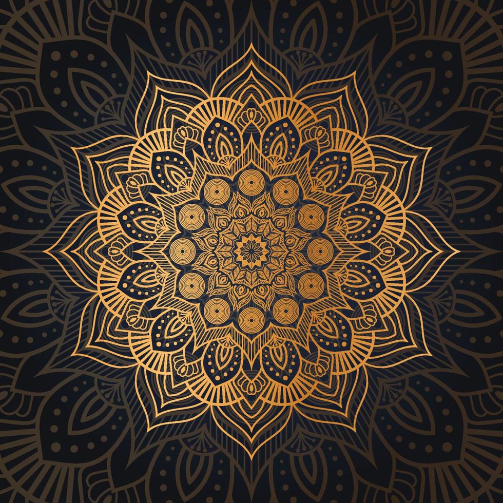 Luxury Decorative ornate round mandala. Vintage vector pattern. Invitation, wedding scrapbooking. Golden stickers mehndi and yoga design magic symbol