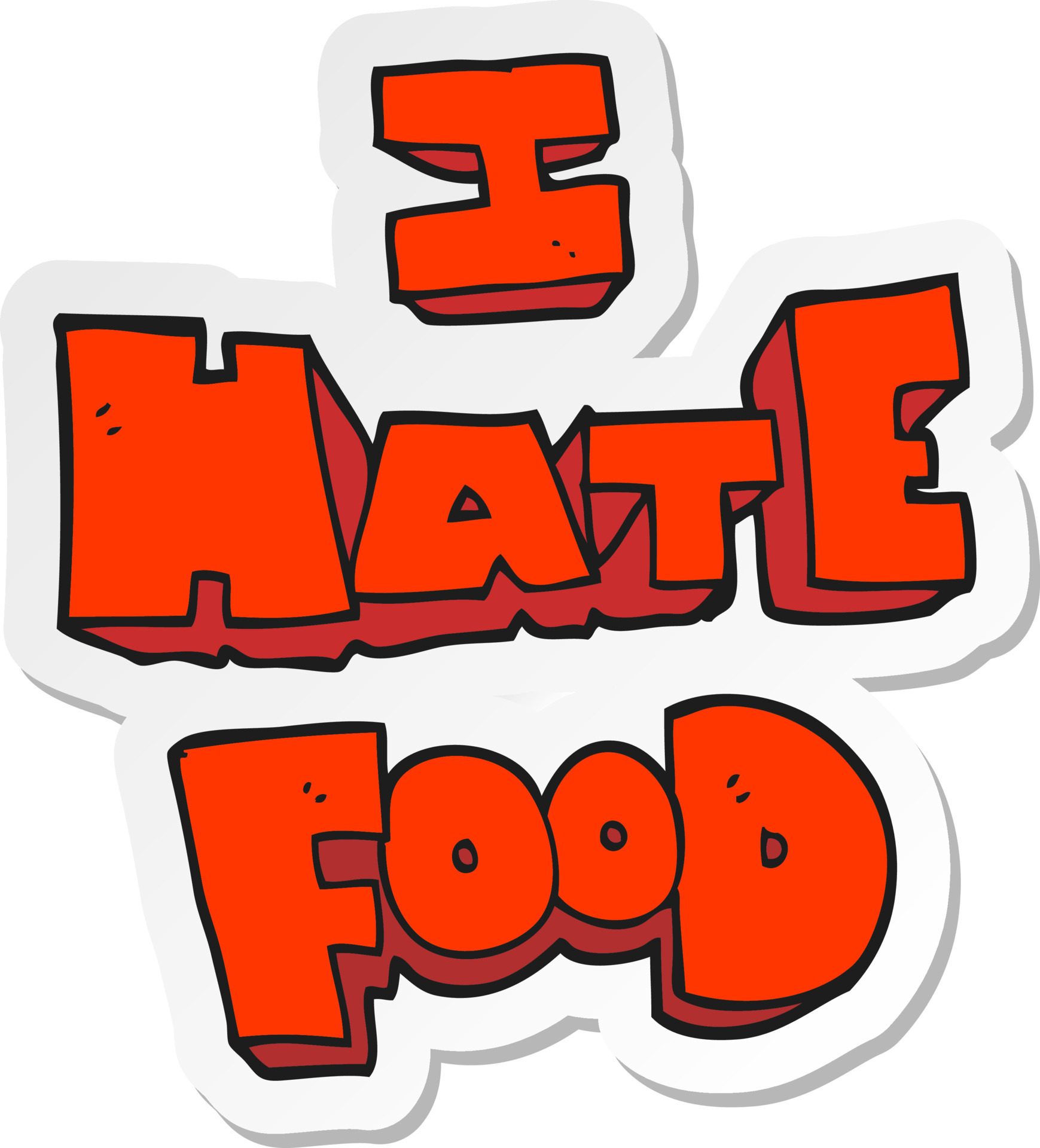 sticker of a cartoon i hate food symbol 11712696 Vector Art at Vecteezy